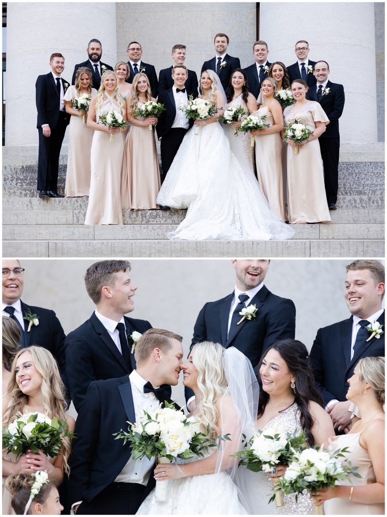Bridal Party at Ohio Statehouse Venue for Wedding