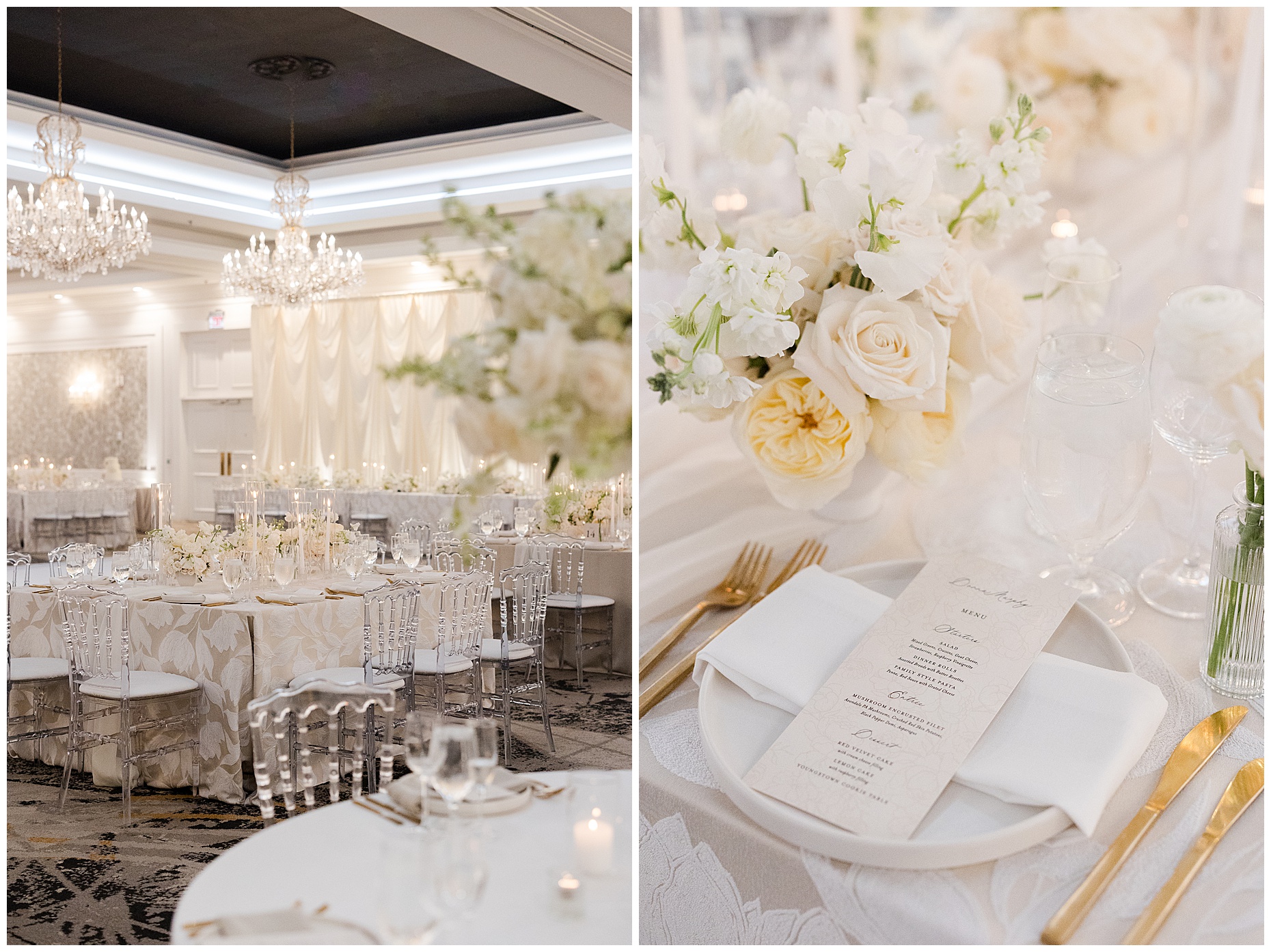 black and white wedding details